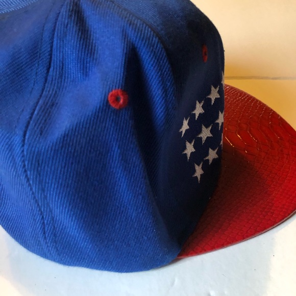 New League Snap Back Hat Glossy Lid American Flag - Picture 10 of 12